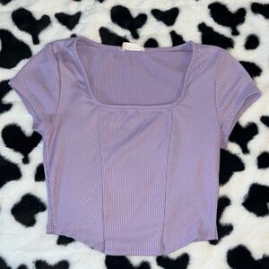Altar'd State Purple Fitted Crop Blouse